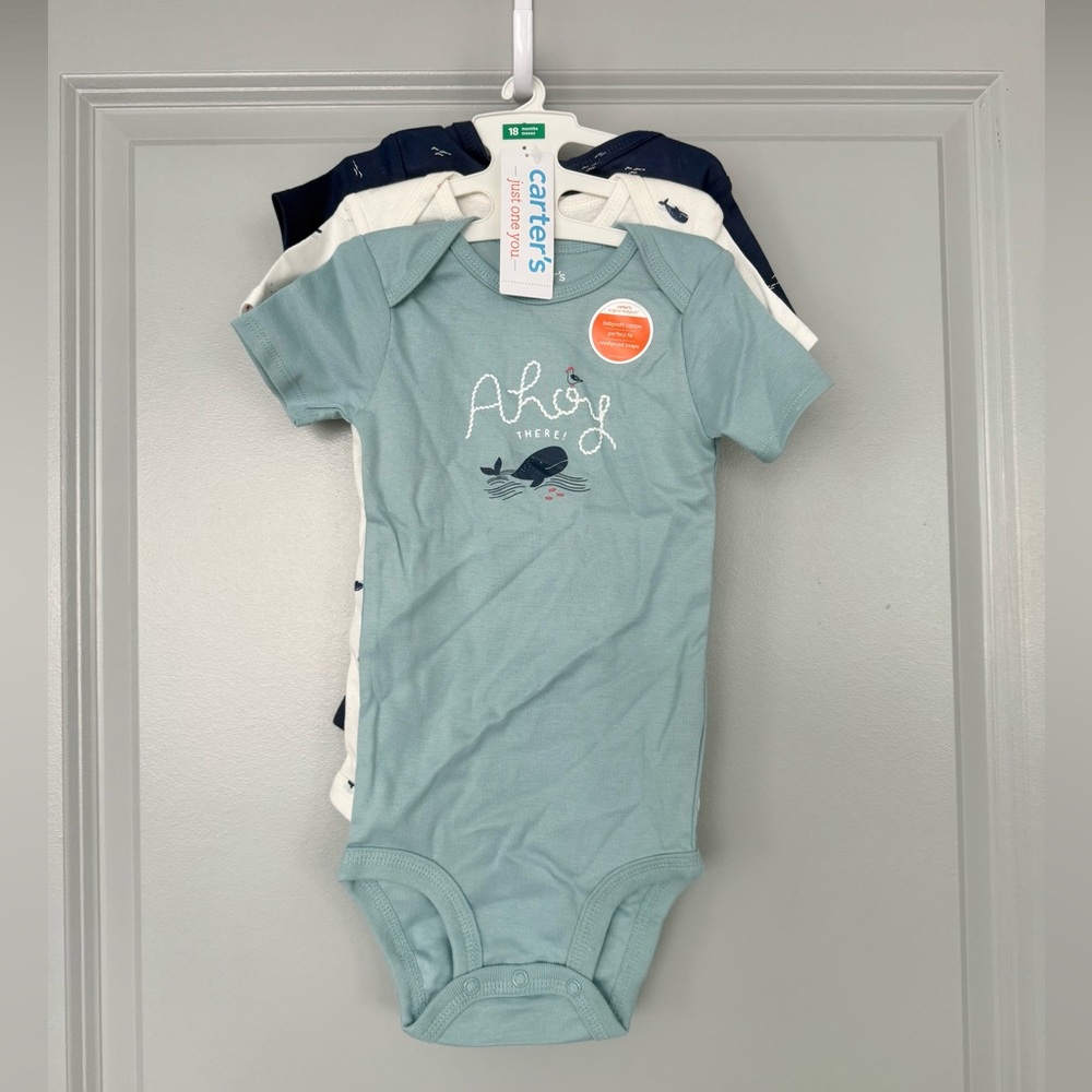 NWT Carter's 3 Pack Short Sleeve One-Piece Bodysuits